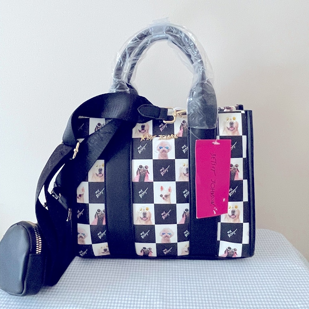 Betsey Johnson Black and White Crossbody Bag